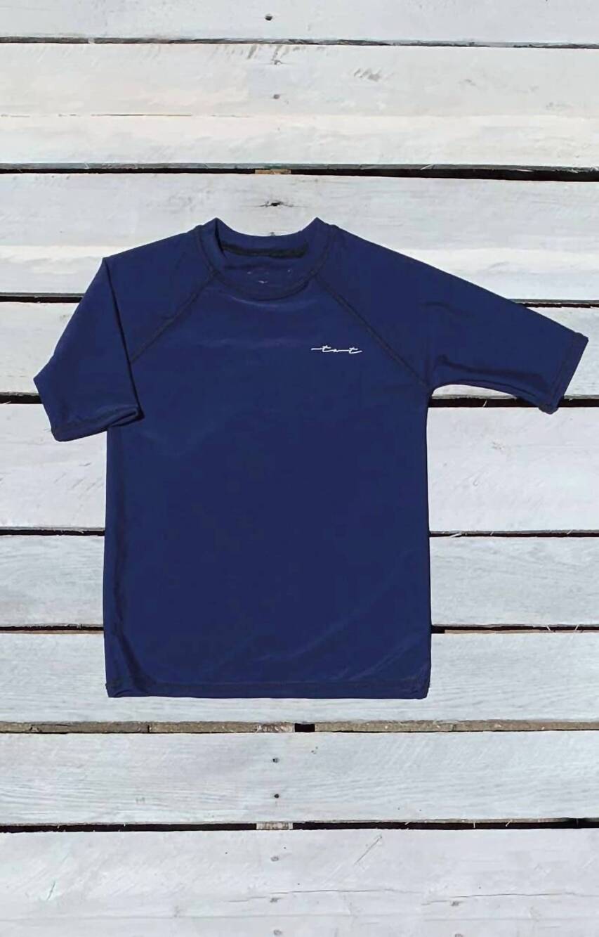 NEW TIDEWATER kids' first mate short sleeve sun shirt in navy